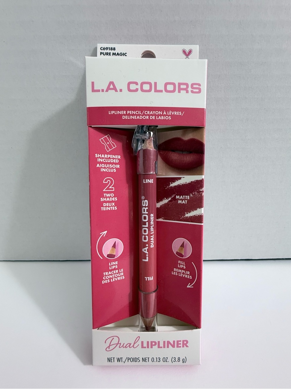 LA Colors Dual Lipliner Pencil Pure Magic 2-in-1 Makeup New In Box